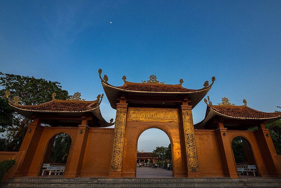 Gate of Truc Lam Phuong Nam monastery in Phong Dien, Can Tho