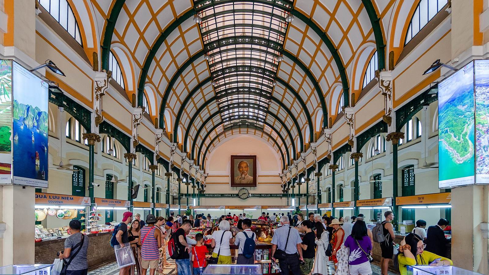 Interior hall of the Ho Chi Minh City central post office