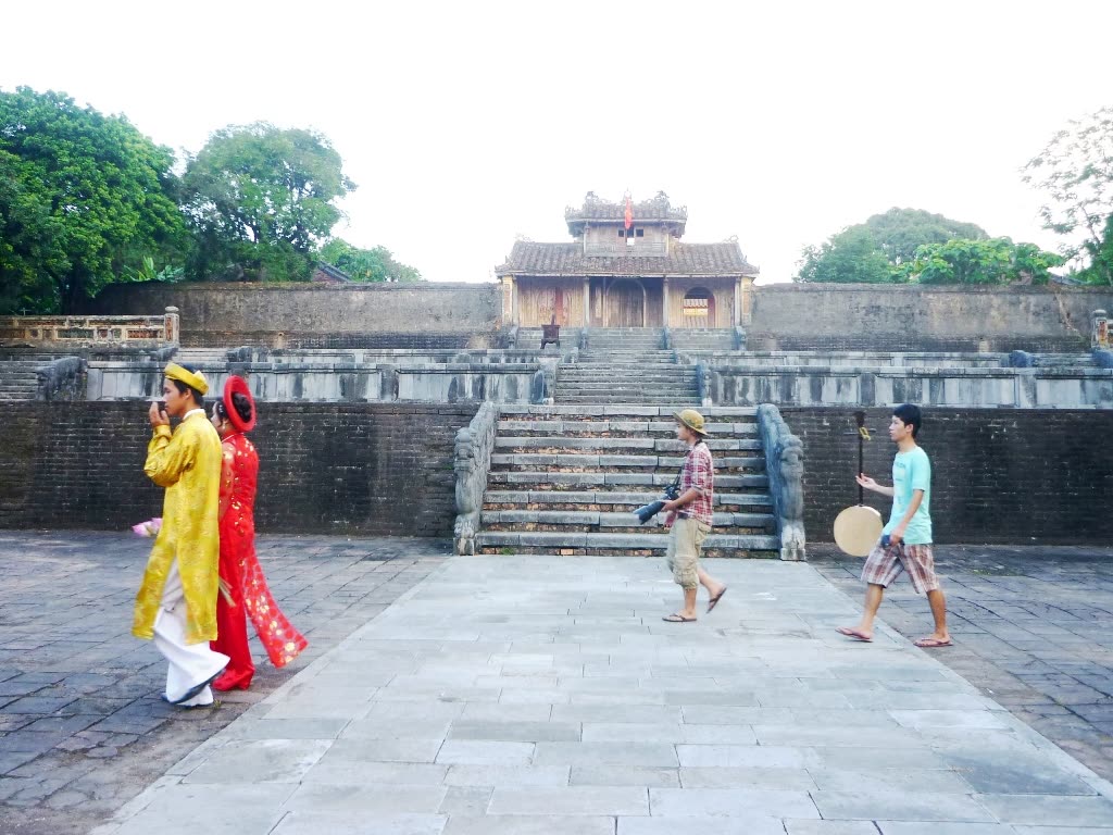 A hall and stairs beyond a court at the tomb of Thieu Tri