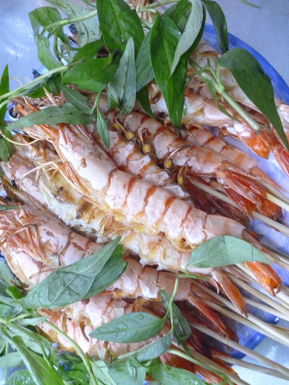 Tom nuong moi, Tôm nướng mọi