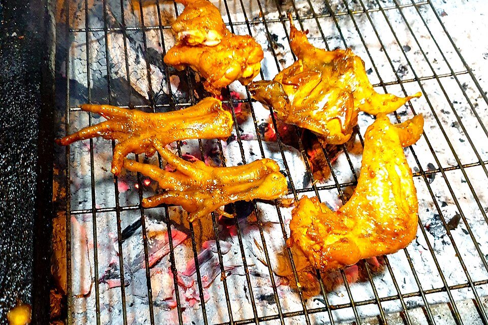 Grilled chicken at the camp