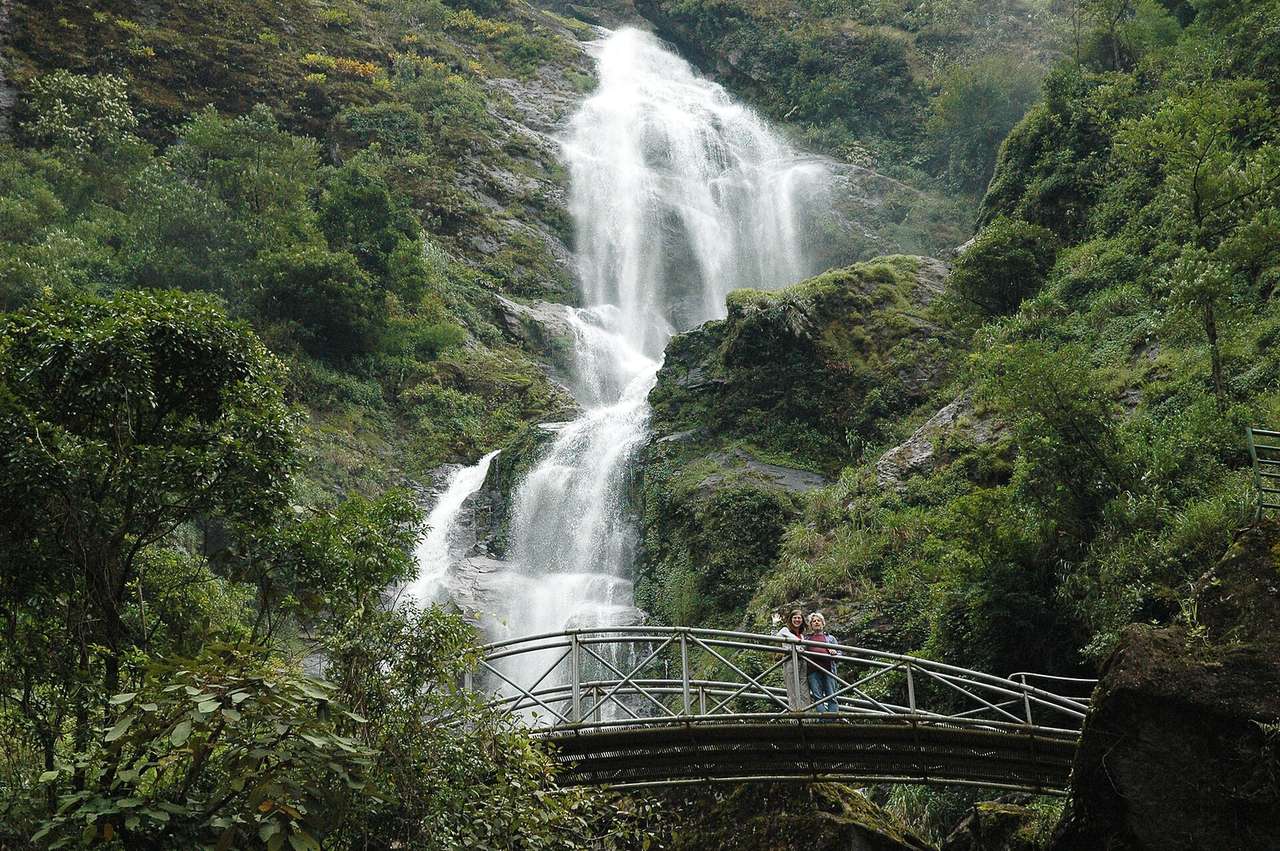 Silver Waterfall and the bridge at the base