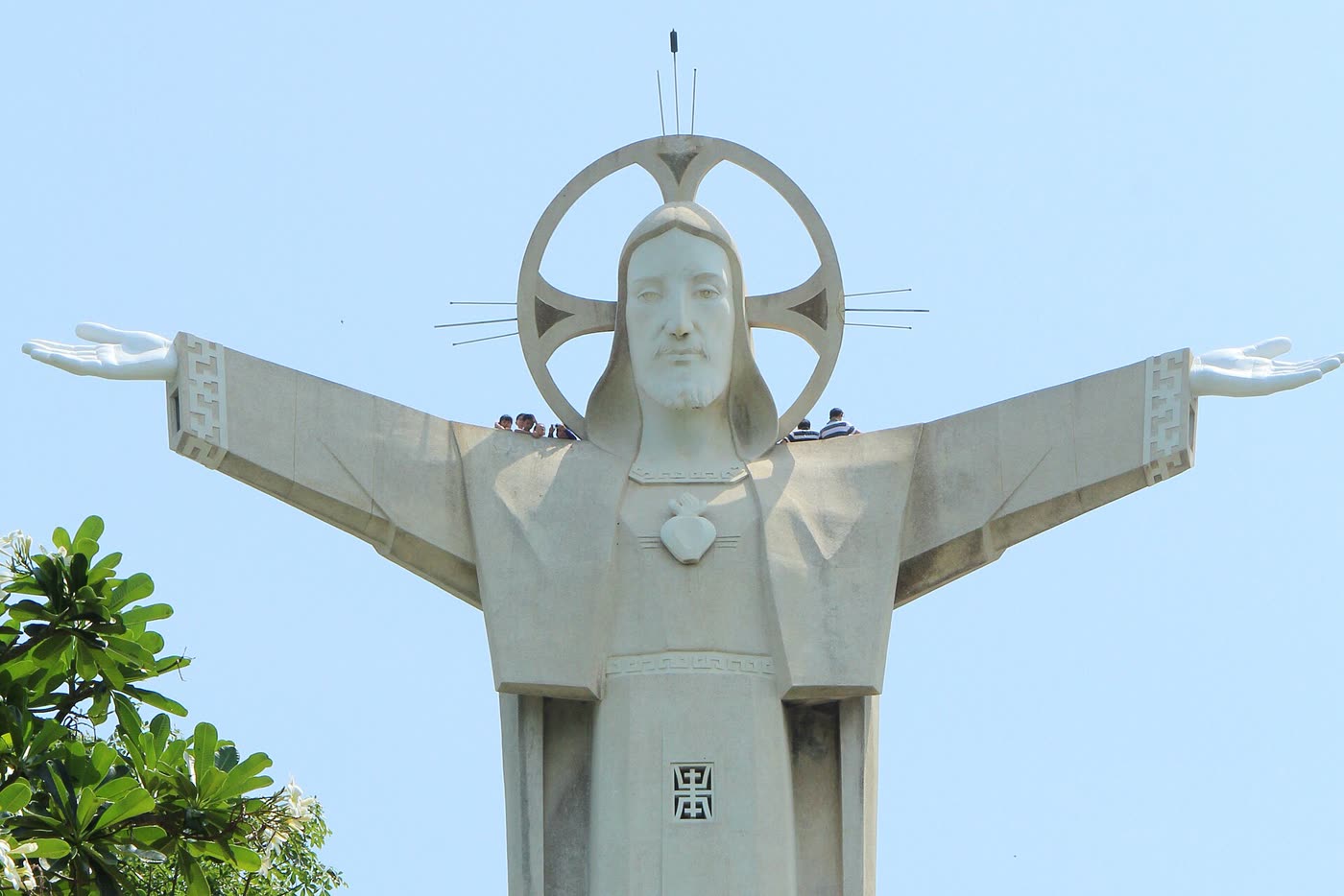 Close view of Christ the King in Vung Tau, arms outstretched